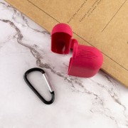 Силіконовий футляр New з карабіном для навушників Airpods Pro, Червоний / Rose Red
