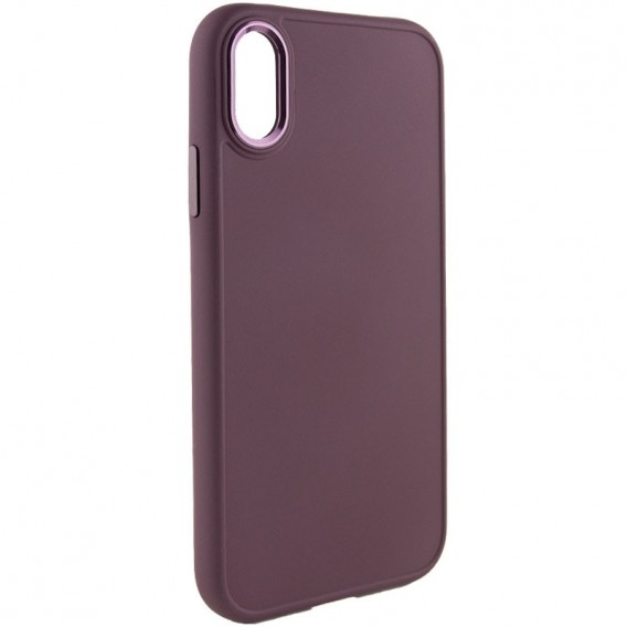 TPU чохол Bonbon Metal Style для Apple iPhone XS Max (6.5"), Бордовий / Plum