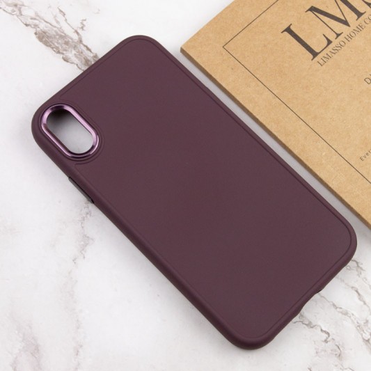 TPU чохол Bonbon Metal Style для Apple iPhone XS Max (6.5") Бордовий / Plum - зображення 3 