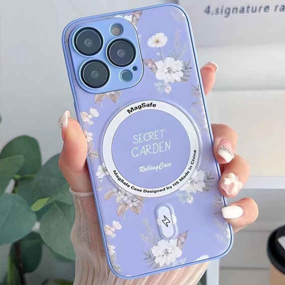 TPU+PC чохол Secret Garden with MagSafe для Apple iPhone 14 Pro Max (6.7"), Lilac