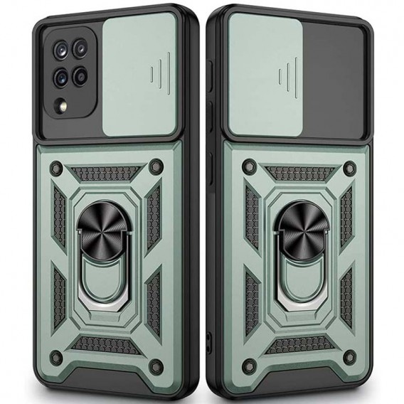 Ударопрочный чехол Camshield Serge Ring для Samsung Galaxy A22 4G/M32, Зеленый