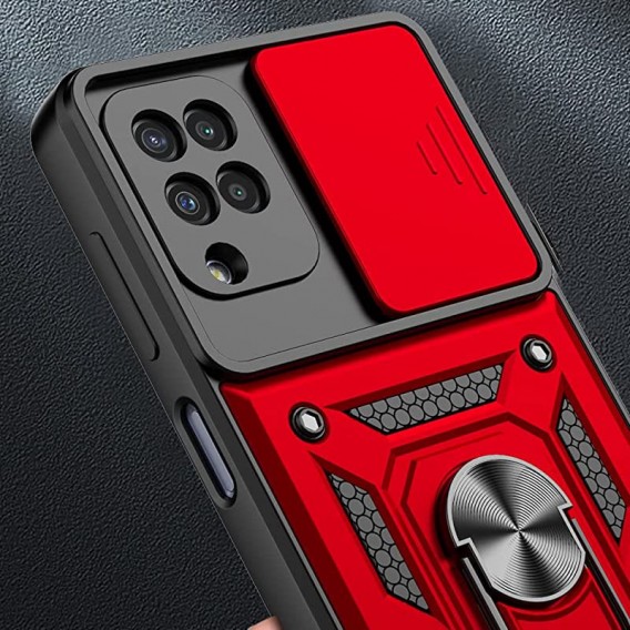 Ударопрочный чехол Camshield Serge Ring для Samsung Galaxy A22 4G/M32, Красный