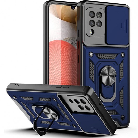 Ударопрочный чехол Camshield Serge Ring для Samsung Galaxy A22 4G/M32, Синий
