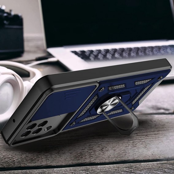 Ударопрочный чехол Camshield Serge Ring для Samsung Galaxy A22 4G/M32, Синий