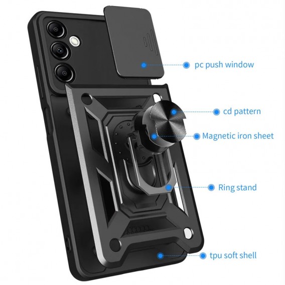 Ударостійкий чохол Camshield Serge Ring для Samsung Galaxy M23 5G / M13 4G, Чорний