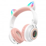 Наушники с ушками BOROFONE BO18 Cat ear, Белый