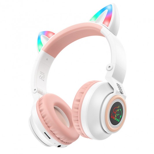 Наушники с ушками BOROFONE BO18 Cat ear, Белый