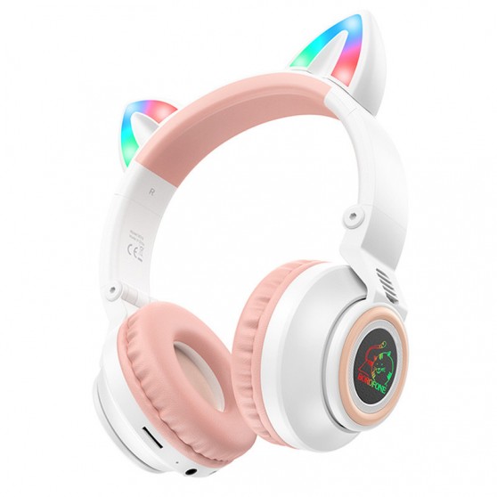 Наушники с ушками BOROFONE BO18 Cat ear, Белый