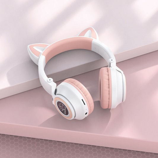 Наушники с ушками BOROFONE BO18 Cat ear, Белый - изображение 3