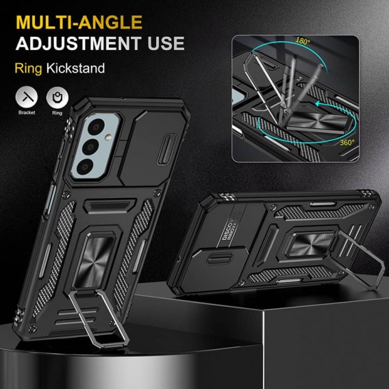 Ударопрочный чехол Camshield Army Ring для Samsung Galaxy M23 5G/M13 4G, Черный/Black