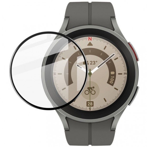 Полимерная пленка 3D (full glue) (тех.пак) для Samsung Galaxy Watch 5 Pro 45mm Черный