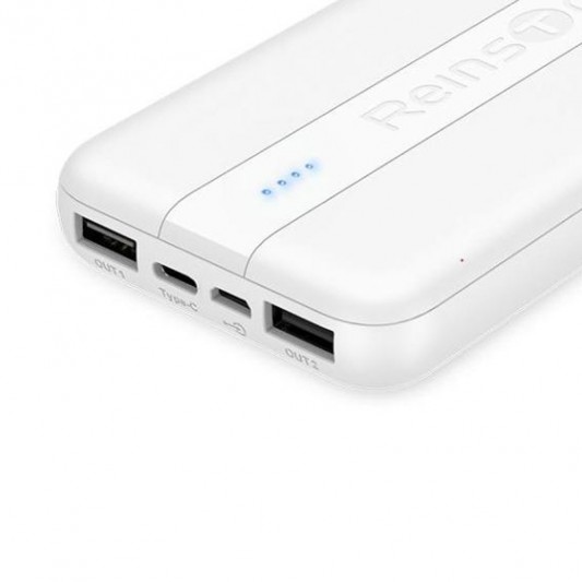 Портативний зарядний пристрій Power Bank Reinston EPB026 10000 mAh, Білий - зображення 1 