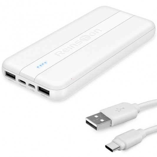 Портативний зарядний пристрій Power Bank Reinston EPB026 10000 mAh, Білий - зображення 2 