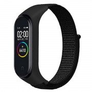 Ремешок Nylon для Xiaomi Mi Band 3/4/5/6, Черный