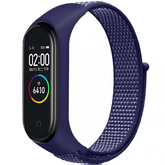 Ремінець Nylon для Xiaomi Mi Band 3/4/5/6, Темно-синій