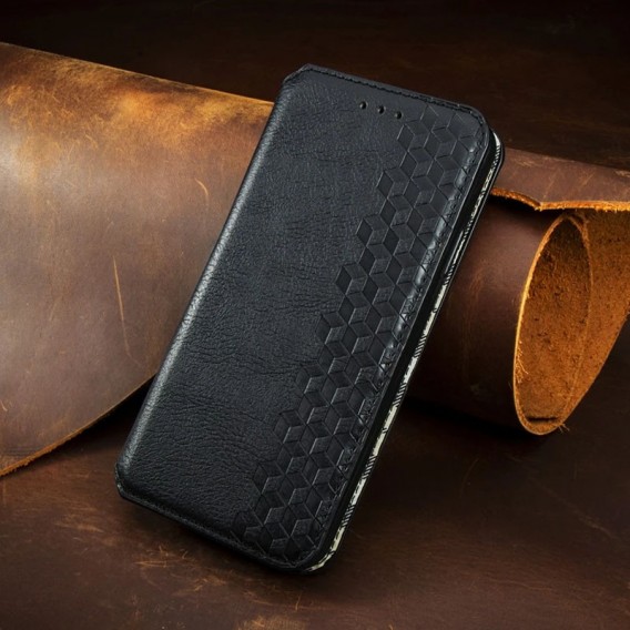 Шкіряний чохол книжка GETMAN Cubic (PU) для Xiaomi Redmi 9A, Чорний
