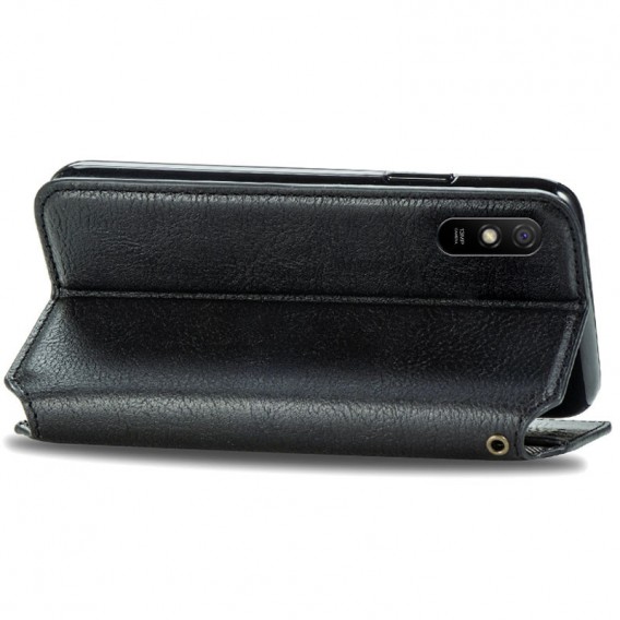 Шкіряний чохол книжка GETMAN Cubic (PU) для Xiaomi Redmi 9A, Чорний