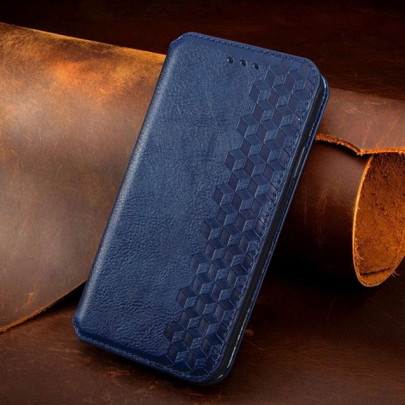 Шкіряний чохол книжка GETMAN Cubic (PU) для Xiaomi Redmi 9C, Синій