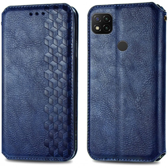 Шкіряний чохол книжка GETMAN Cubic (PU) для Xiaomi Redmi 9C, Синій