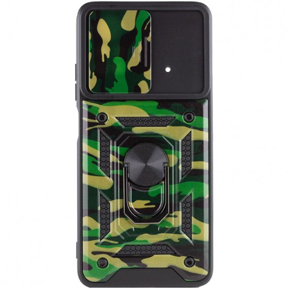 Ударостійкий чохол Camshield Serge Ring Camo для Xiaomi Poco X4 Pro 5G, Зелений / Army Green