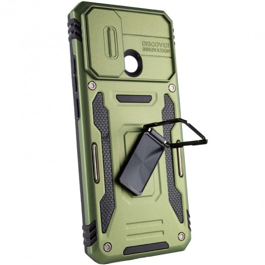 Ударостійкий чохол Camshield Army Ring для Xiaomi Redmi 10C Оливковий / Army Green - зображення 2 