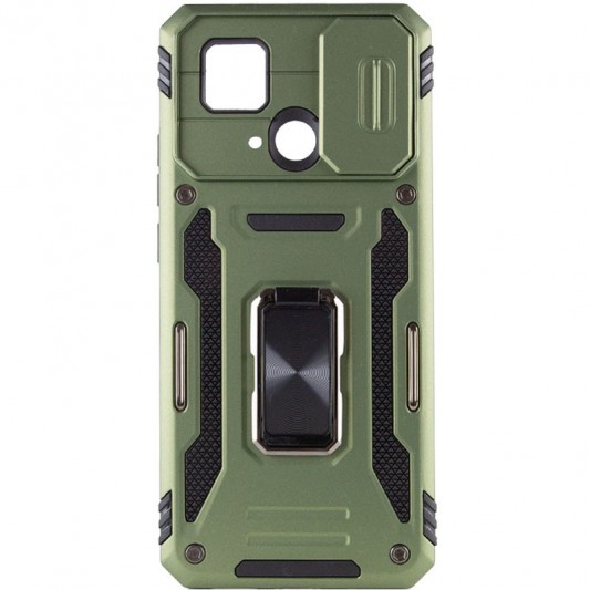 Ударостійкий чохол Camshield Army Ring для Xiaomi Redmi 10C Оливковий / Army Green - зображення 3 