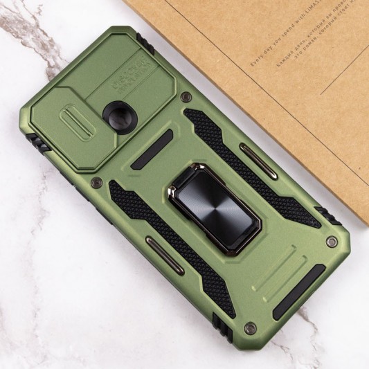 Ударостійкий чохол Camshield Army Ring для Xiaomi Redmi 10C Оливковий / Army Green - зображення 5 