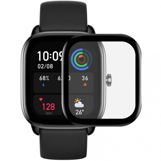 Полимерная пленка 3D (full glue) (тех.пак) для Xiaomi Amazfit GTS 4 mini Черный