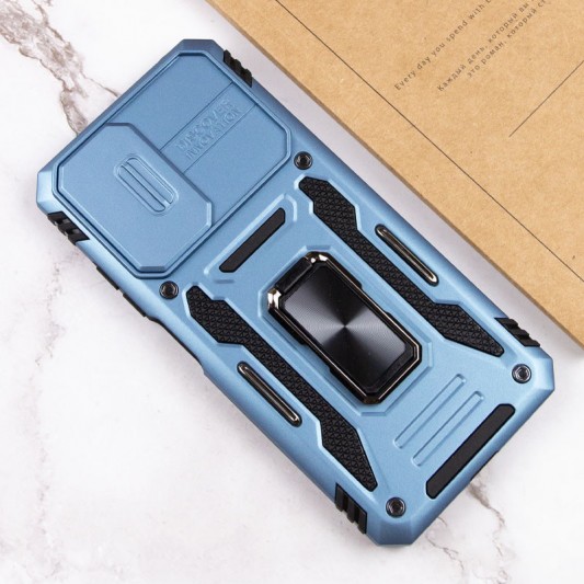 Ударостійкий чохол Camshield Army Ring для Xiaomi Redmi 10 Блакитний / Light Blue - зображення 9 