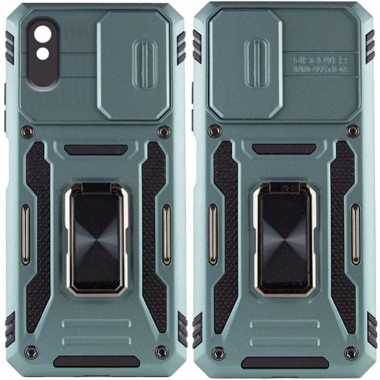 Ударопрочный чехол Camshield Army Ring для Xiaomi Redmi 9A Зеленый / Light Green