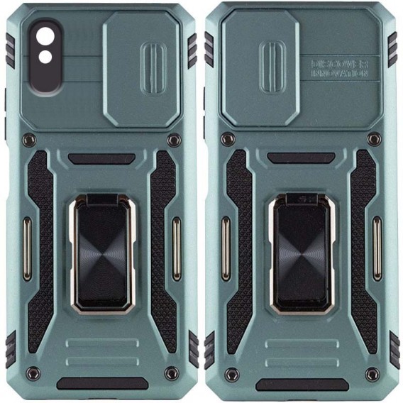 Ударостійкий чохол Camshield Army Ring для Xiaomi Redmi 9A, Зелений / Light Green
