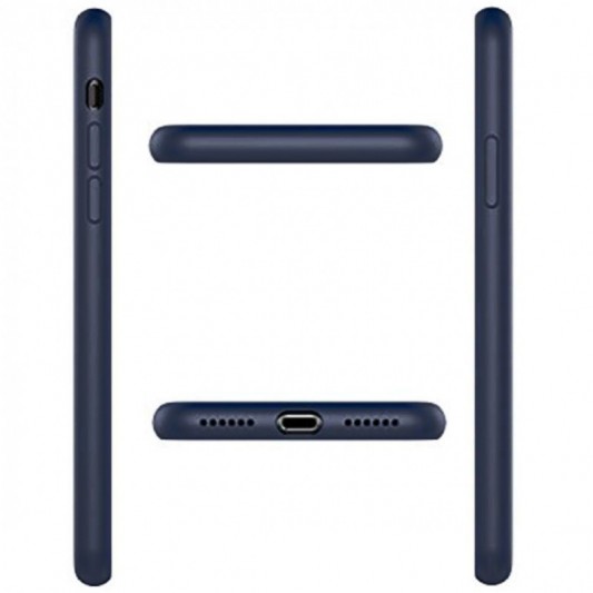 Чохол Silicone Case Full Protective (AA) для Apple iPhone 7 plus / 8 plus (5.5") Темно-синій / Midnight blue - зображення 2 