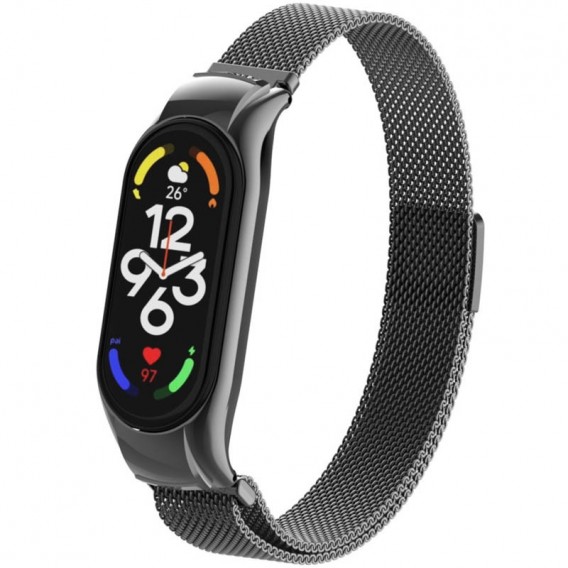 Ремінець Milanese Loop Design для Xiaomi Mi Band 3/4, Чорний