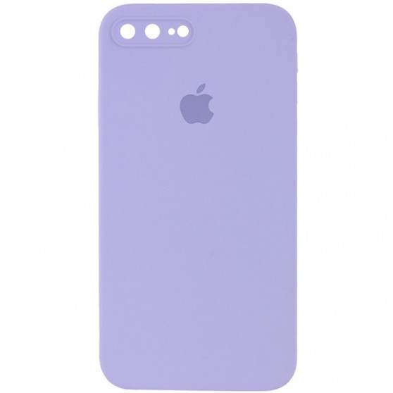 Чохол Silicone Case Square Full Camera Protective (AA) для Apple iPhone 7 plus / 8 plus (5.5") Бузковий / Dasheen