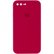 Чохол для iPhone 7 plus / 8 plus (5.5") - Silicone Case Square Full Camera Protective (AA), Червоний / Rose Red
