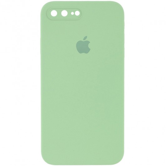 Чохол Silicone Case Square Full Camera Protective (AA) для Apple iPhone 7 plus / 8 plus (5.5") М'ятний / Mint