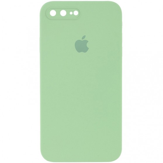 Чохол Silicone Case Square Full Camera Protective (AA) для Apple iPhone 7 plus / 8 plus (5.5") М'ятний / Mint