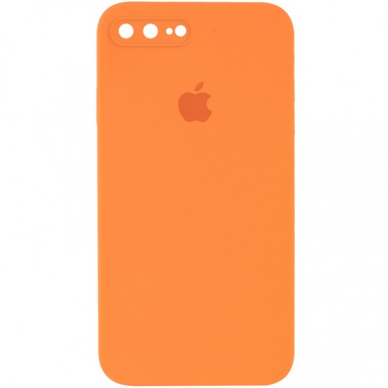 Чохол Silicone Case Square Full Camera Protective (AA) для Apple iPhone 7 plus / 8 plus (5.5") Помаранчевий / Papaya