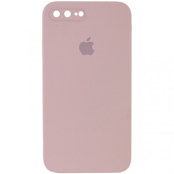 Чохол Silicone Case Square Full Camera Protective (AA) для Apple iPhone 7 plus / 8 plus (5.5") Рожевий / Pink Sand