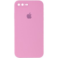 Чохол Silicone Case Square Full Camera Protective (AA) для Apple iPhone 7 plus/8 plus (5.5") Рожевий / Light pink