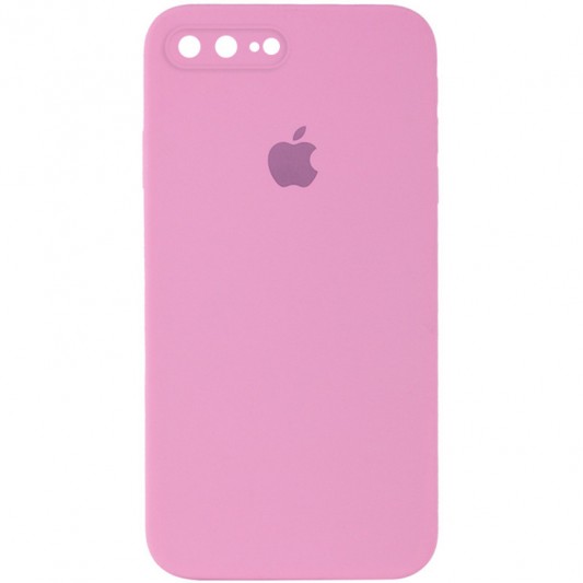 Чохол Silicone Case Square Full Camera Protective (AA) для Apple iPhone 7 plus / 8 plus (5.5") Рожевий / Light pink