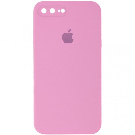 Чохол Silicone Case Square Full Camera Protective (AA) для Apple iPhone 7 plus / 8 plus (5.5") Рожевий / Light pink