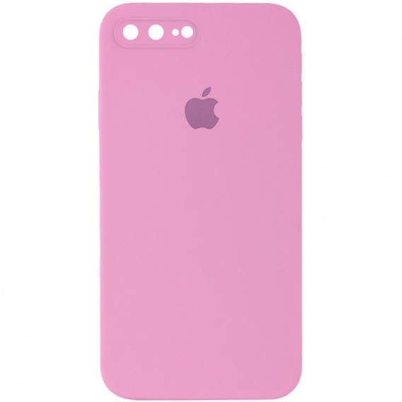Чохол для iPhone 7 plus / 8 plus (5.5") - Silicone Case Square Full Camera Protective (AA), Рожевий / Light pink