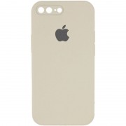 Чохол Silicone Case Square Full Camera Protective (AA) для Apple iPhone 7 plus / 8 plus (5.5") Бежевий / Antique White