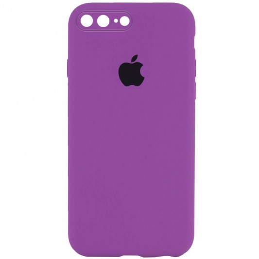Чехол Silicone Case Square Full Camera Protective (AA) для Apple iPhone 7 plus / 8 plus (5.5") Фиолетовый / Grape