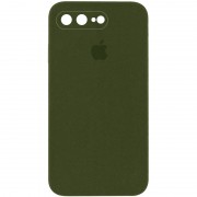 Чохол Silicone Case Square Full Camera Protective (AA) для Apple iPhone 7 plus / 8 plus (5.5") Зелений / Dark Olive