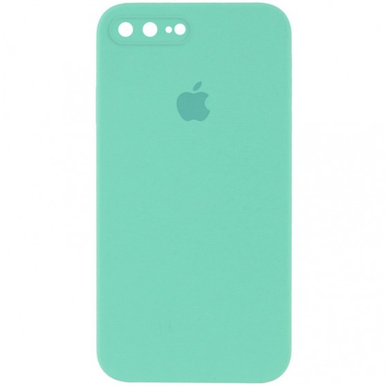 Чохол Silicone Case Square Full Camera Protective (AA) для Apple iPhone 7 plus / 8 plus (5.5") Бірюзовий / Turquoise