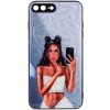 TPU+PC чехол для iPhone 7 plus / 8 plus (5.5") - Prisma Ladies, Black in White