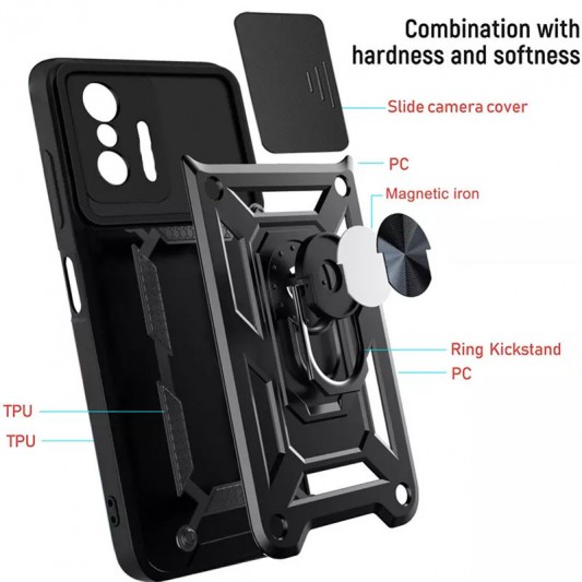 Ударостійкий чохол Camshield Serge Ring для Xiaomi 11T / 11T Pro Чорний - зображення 1 