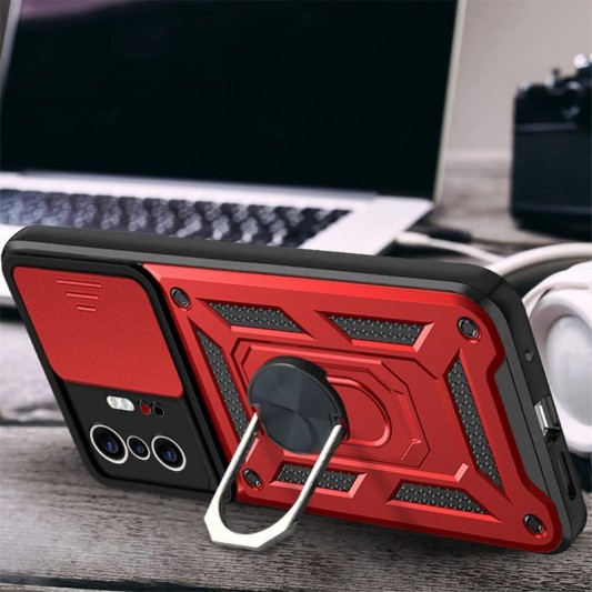 Ударостійкий чохол Camshield Serge Ring для Xiaomi 11T / 11T Pro Червоний - зображення 1 